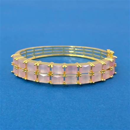 Cubic Zirconia Openable Kada With Gold Plating