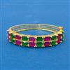 Cubic Zirconia Openable Kada With Gold Plating