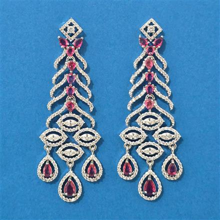 Cubic Zirconia Classic Earring With Rhodium Plating