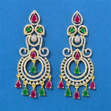 Cubic Zirconia Classic Earring With 2 Tone Plating