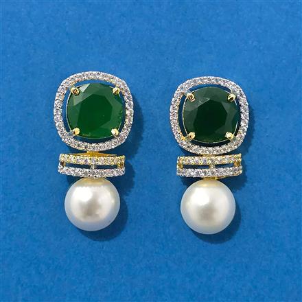 Cubic Zirconia Moti Earring With 2 Tone Plating