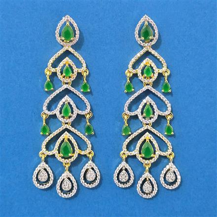 Cubic Zirconia Classic Earring With 2 Tone Plating