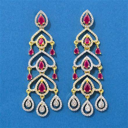 Cubic Zirconia Classic Earring With 2 Tone Plating