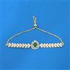 Cubic Zirconia Adjustable Bracelet With 2 Tone Plating