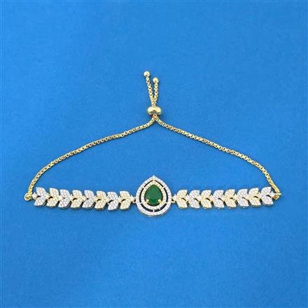 Cubic Zirconia Adjustable Bracelet With 2 Tone Plating