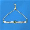 Cubic Zirconia Adjustable Bracelet With 2 Tone Plating