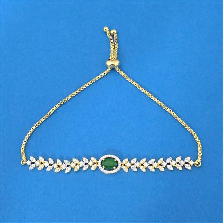 Cubic Zirconia Adjustable Bracelet With 2 Tone Plating
