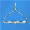 Cubic Zirconia Adjustable Bracelet With 2 Tone Plating