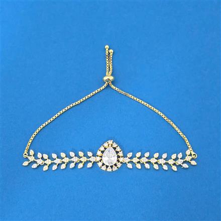 Cubic Zirconia Adjustable Bracelet With 2 Tone Plating