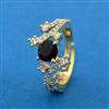Cubic Zirconia Adjustable Ring With 2 Tone Plating