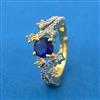 Cubic Zirconia Adjustable Ring With 2 Tone Plating