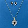 Cubic Zirconia Classic Pendant Set With 2 Tone Plating