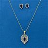 Cubic Zirconia Classic Pendant Set With 2 Tone Plating