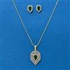 Cubic Zirconia Classic Pendant Set With 2 Tone Plating