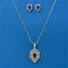 Cubic Zirconia Classic Pendant Set With 2 Tone Plating