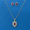 Cubic Zirconia Classic Pendant Set With 2 Tone Plating