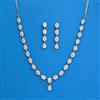 Cz Delicate Necklace With Black Rose 2 Tone Rhodium Plating