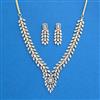 Cz Classic Necklace With Black Rose 2 Tone Rhodium Plating