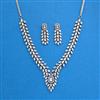 Cz Classic Necklace With Black Rose 2 Tone Rhodium Plating