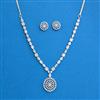Cz Delicate Necklace With Black Rose 2 Tone Rhodium Plating