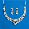 Cz Classic Necklace With 2 Tone Rhodium Plating