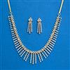 Cz Classic Necklace With Black Rose 2 Tone Rhodium Plating