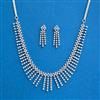 Cz Classic Necklace With Black Rose 2 Tone Rhodium Plating