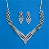 Cz Classic Necklace With Mehndi 2 Tone Rhodium Plating