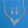 Cz Classic Necklace With Mehndi 2 Tone Rhodium Plating