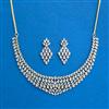 Cz Classic Necklace With Mehndi 2 Tone Rhodium Plating