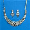 Cz Classic Necklace With Mehndi 2 Tone Rhodium Plating