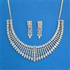 Cz Classic Necklace With 2 Tone Rhodium Plating