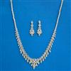Cz Delicate Necklace With 2 Tone Rhodium Plating