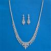 Cz Delicate Necklace With 2 Tone Rhodium Plating