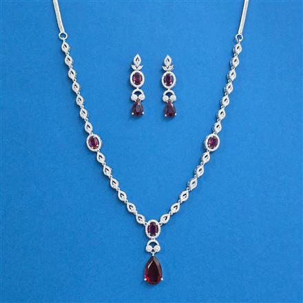 Cz Classic Necklace With Rhodium Plating