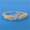Cubic Zirconia Openable Kada With Rhodium 2 Tone Plating