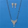 American Diamond Classic Mangalsutra With 2 Tone Rhodium Plating