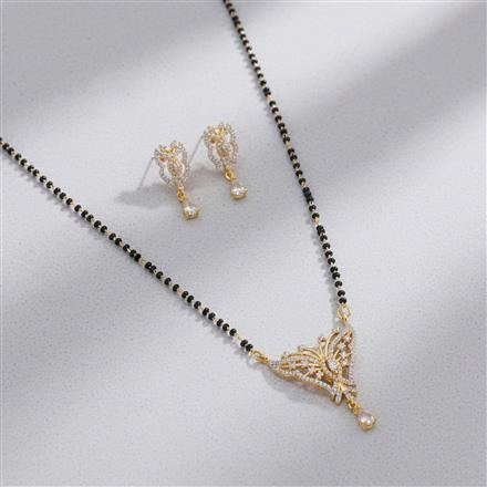 American Diamond Classic Mangalsutra With 2 Tone Rhodium Plating