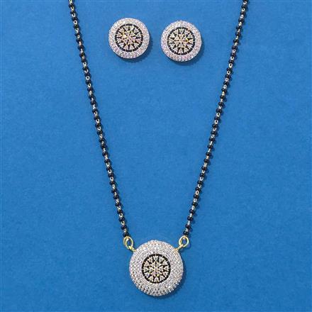 American Diamond Classic Mangalsutra With 2 Tone Rhodium Plating