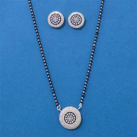 American Diamond Classic Mangalsutra With 2 Tone Rhodium Plating