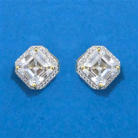 Cubic Zirconia Tops With Rhodium 2 Tone Plating