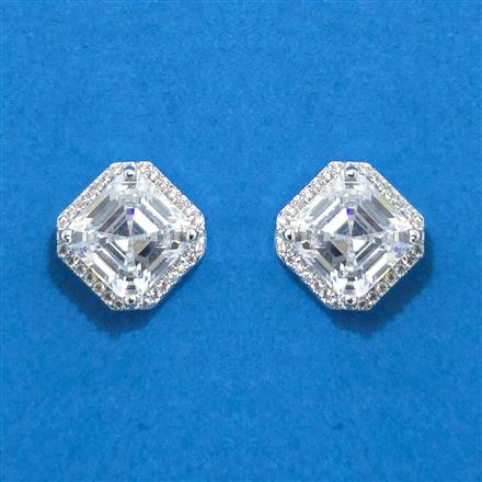 Cubic Zirconia Tops With Rhodium 2 Tone Plating