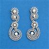 Cz Classic Earring With 2 Tone Rhodium Plating