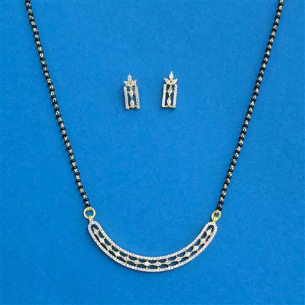 Cz Classic Mangalsutra With 2 Tone Rhodium Plating