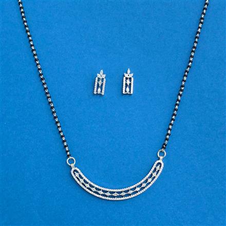 Cz Classic Mangalsutra With 2 Tone Rhodium Plating