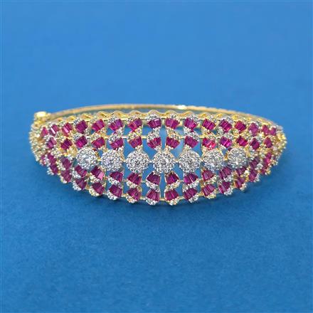 Cubic Zirconia Openable Kada With 2 Tone Plating
