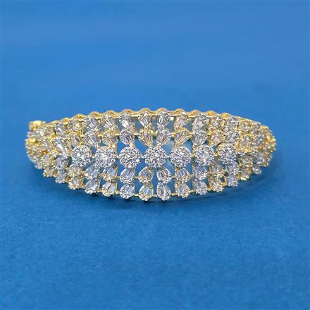 Cubic Zirconia Openable Kada With 2 Tone Plating