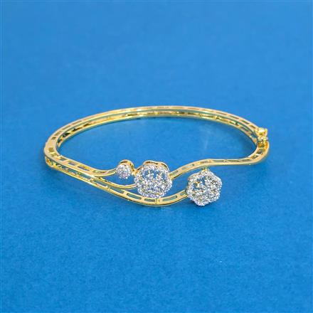 Cz Classic Kada With 2 Tone Mehndi Plating