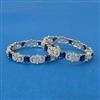 Cubic Zirconia Classic Bangles With Rhodium Plating