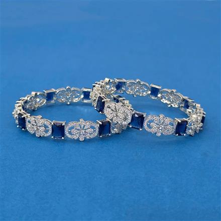 Cubic Zirconia Classic Bangles With Rhodium Plating